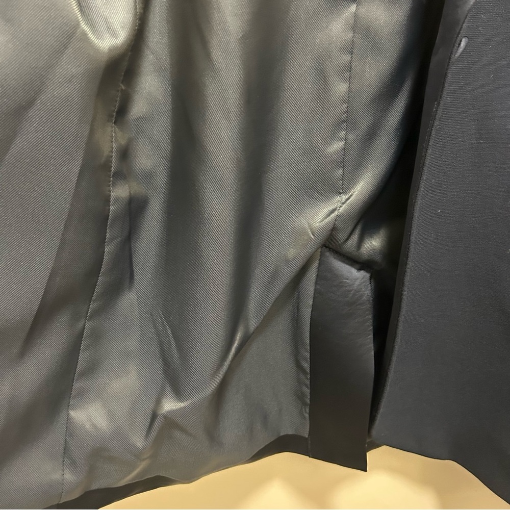 Derek Lam Crosby Navy Blazer with Satin Lapels & Back - Picture 5 of 7
